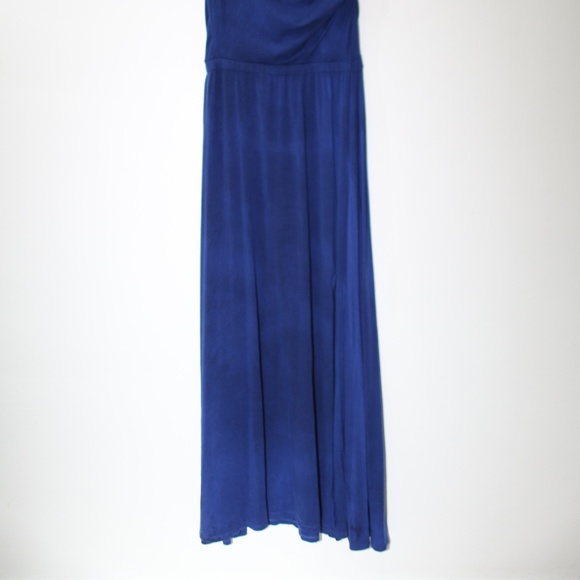 Vivienne Tam Blue Jersey Asymmetrical Maxi Dress - Picture 4 of 5